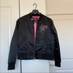 Big bud press bomber with rose nail salon embroidery